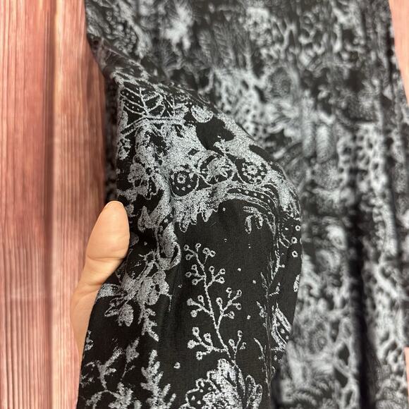 Bryn Walker Womens Metallic Artsy Cowl Neck Tunic Top Black Gray Size Medium M - Picture 8 of 8